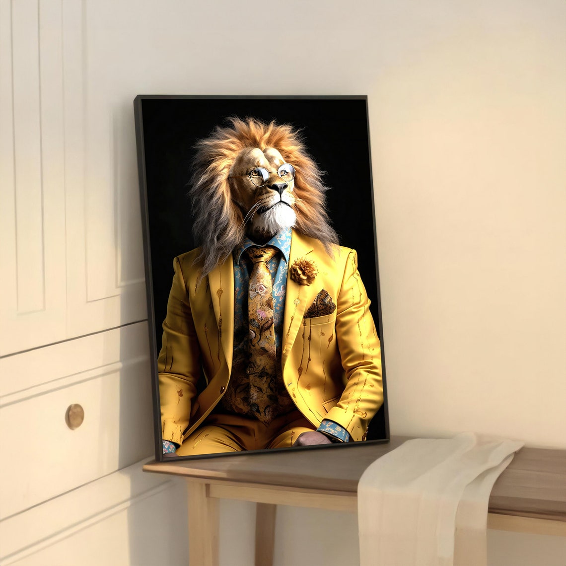 Stylish Lion In Suit Art Print, Modern Decor - Image 5