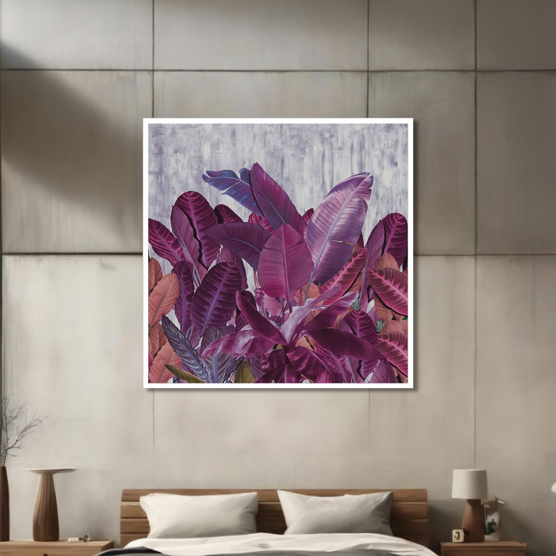 Lush Purple Foliage Painting, Modern Botanical Art - Image 3