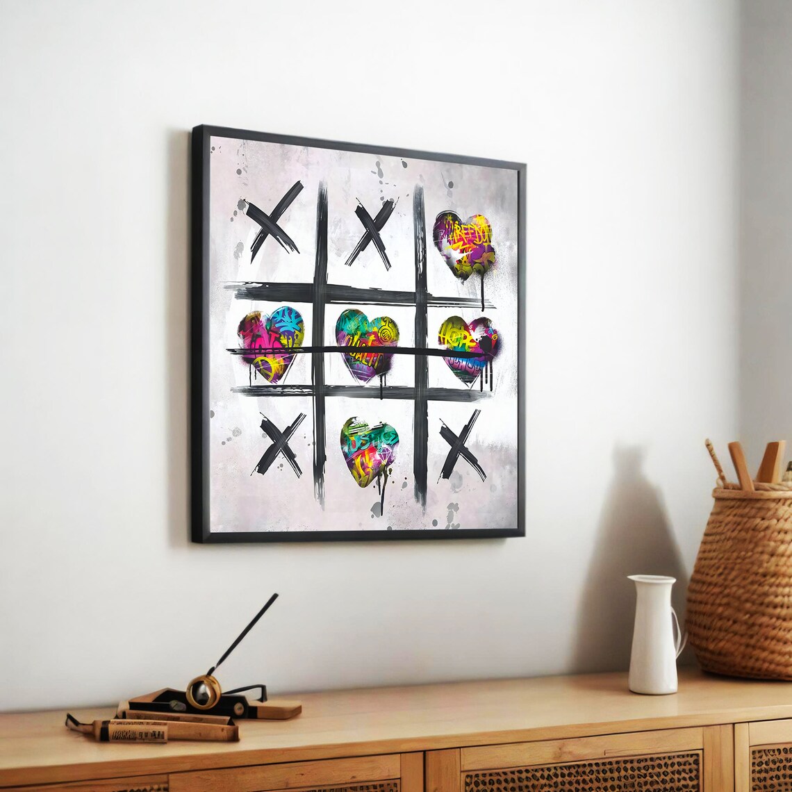 Tic Tac Toe Graffiti Heart, Urban Street Art Print - Image 5