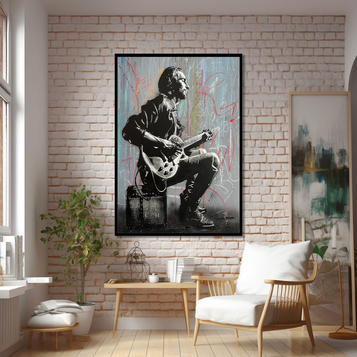 Guitarist Painting - Music Lovers Studio Decor - Image 2