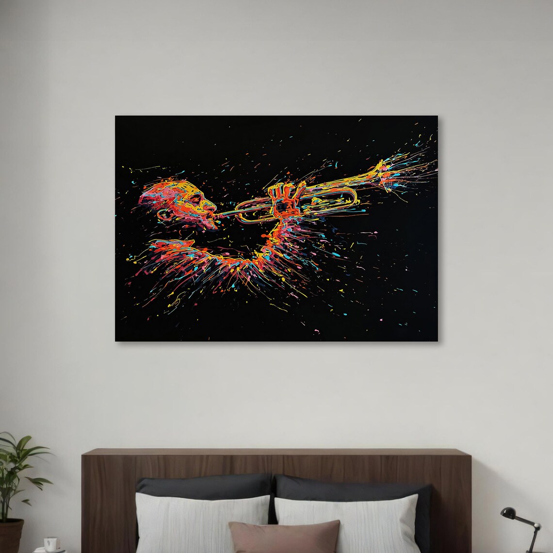 Jazz Musician Trumpet Player, Modern Music Decor - Image 3