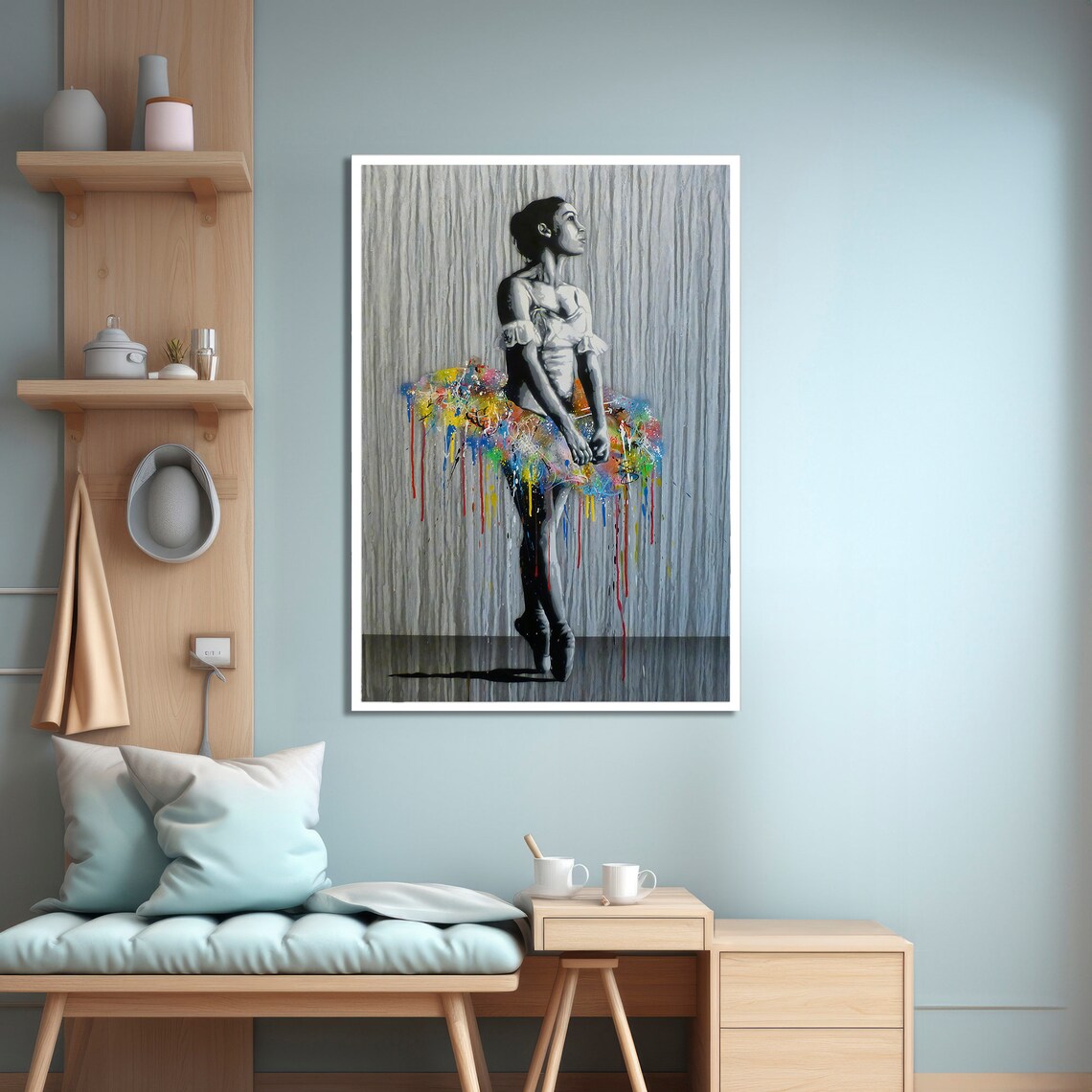 Graceful Ballerina, Pop Art Graffiti Painting - Image 4