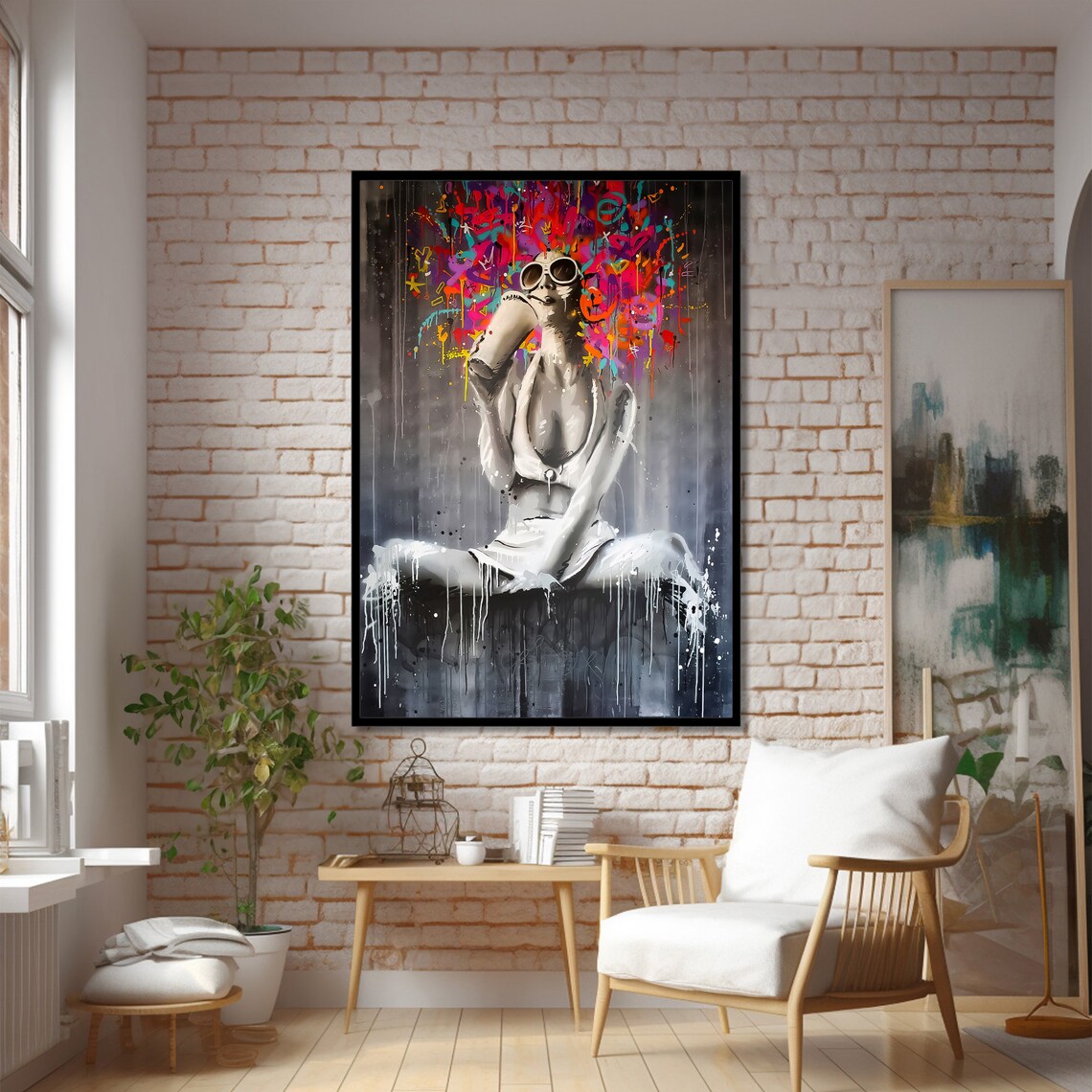 Vibrant Abstract Graffiti Art, Modern Painting - Image 2