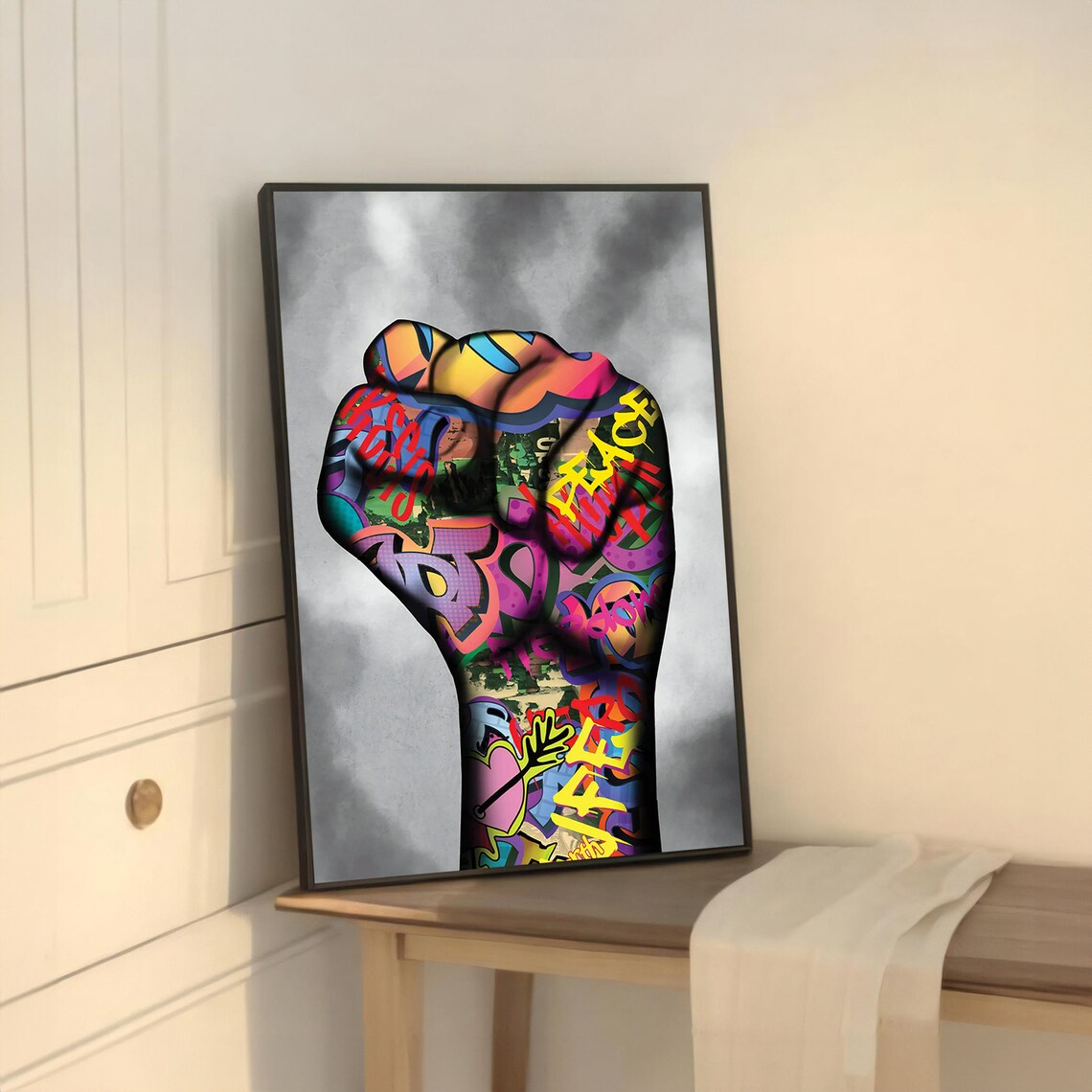Graffiti Art Power Fist, Empowerment Decor - Image 5