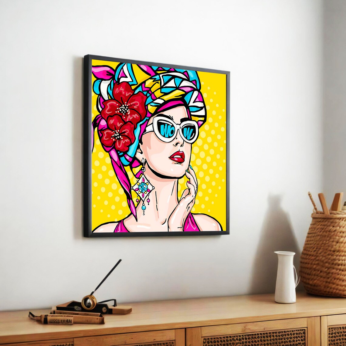 Retro Pop Art Woman, Stylish Sunglasses Fashion Decor - Image 5
