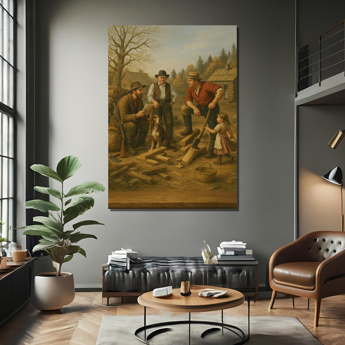 Rural Life Family Gathering Art Print - Image 2