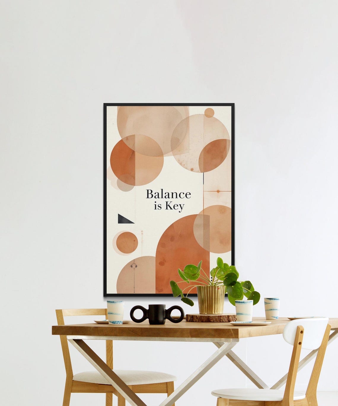 Geometric Abstract Art Print Modern Minimalist Wall Decor Balance Is Key Inspirational Poster - Image 2