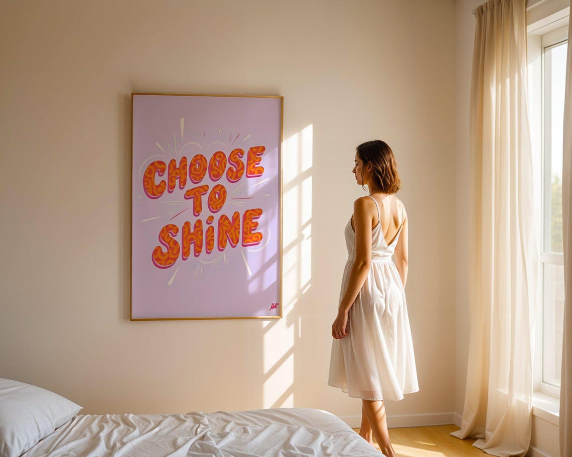 Choose to Shine Bold Retro Typography Inspirational Quote Poster - Image 4