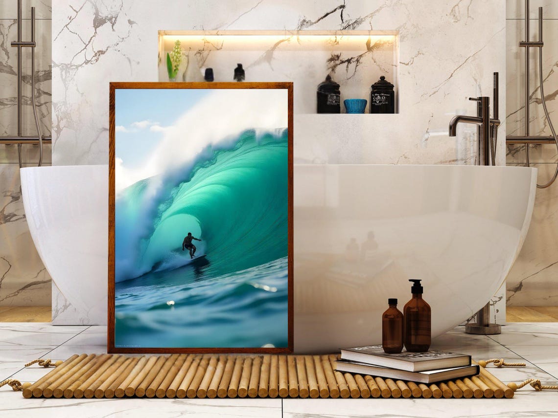Surfing Artwork Ocean Wave Wall Art Beach Decor Surfing Poster Coastal Wall Print Nature Photography Surf Decor Wave Print - Image 2