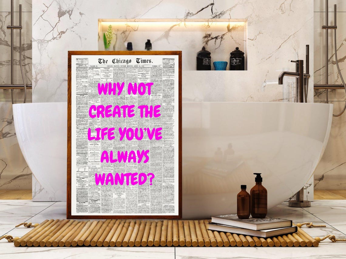 Why Not Create The Life You've Always Wanted Pink Quote Poster - Image 4