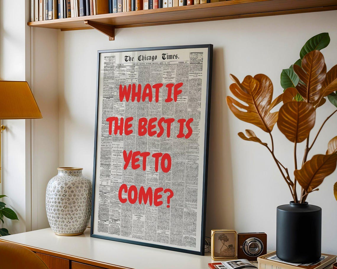 What If The Best Is Yet To Come Red Chicago Times Quote Poster - Image 2