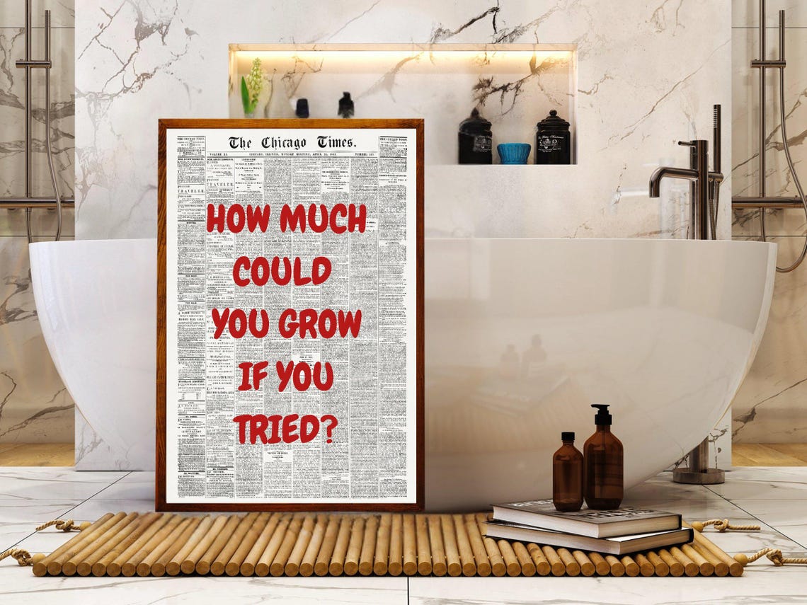 How Much Could You Grow If You Tried Red Vintage Chicago Times Poster - Image 4