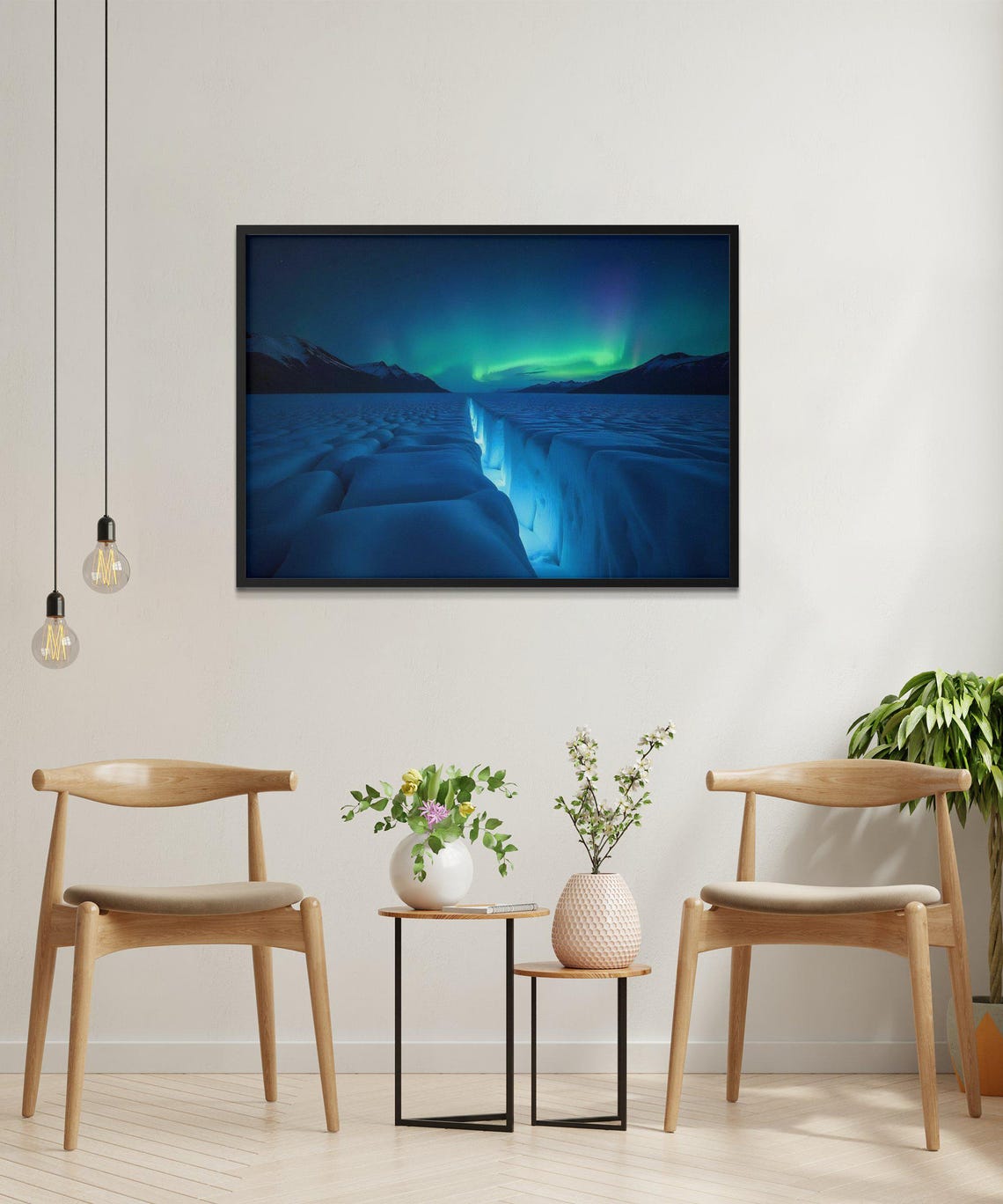 Aurora Borealis Northern Lights Wall Art Arctic Landscape Print Modern Nature Photography Scenic Home Decor - Image 2