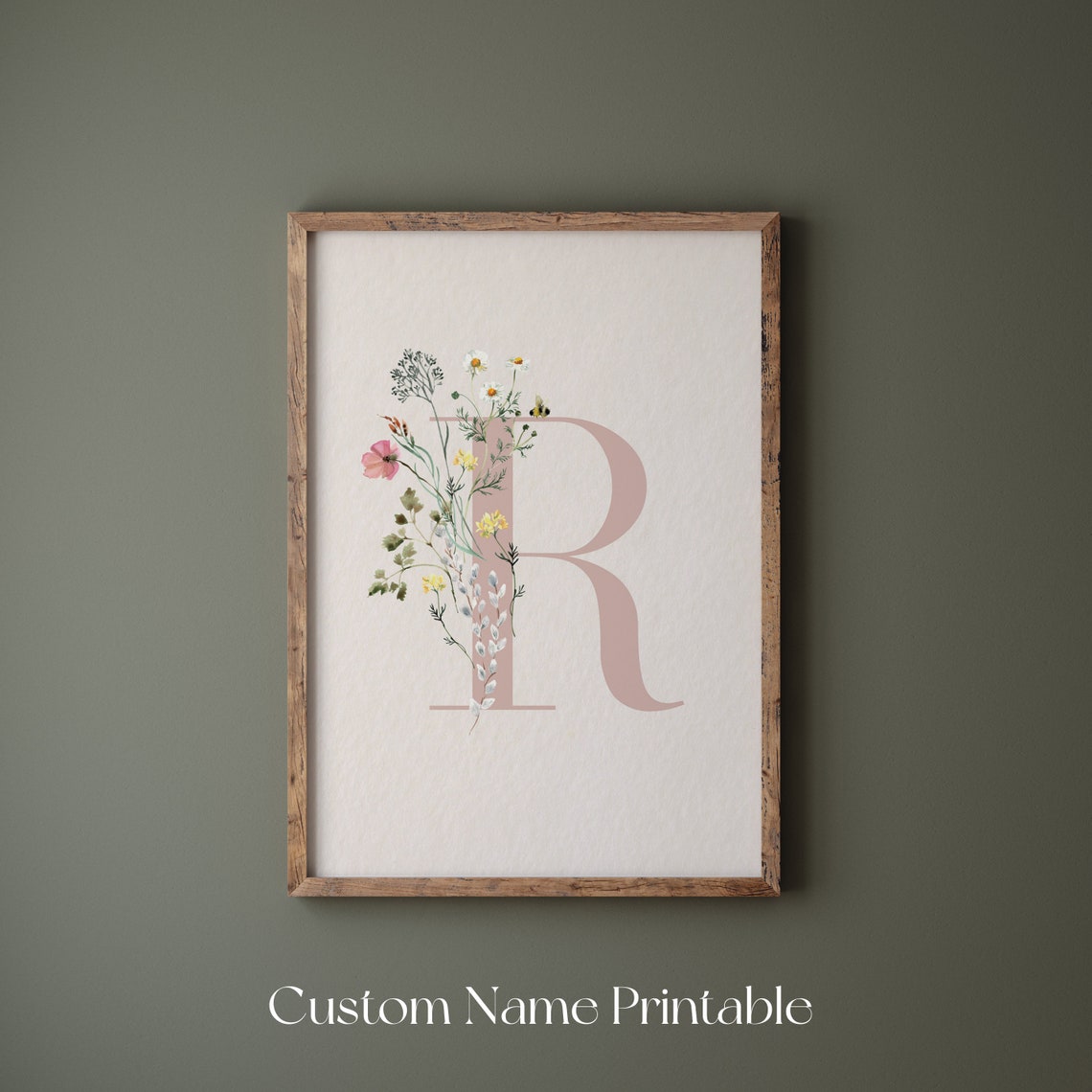 Custom Nursery Initial Floral Letter Print Set I Am a Child of God - Image 2