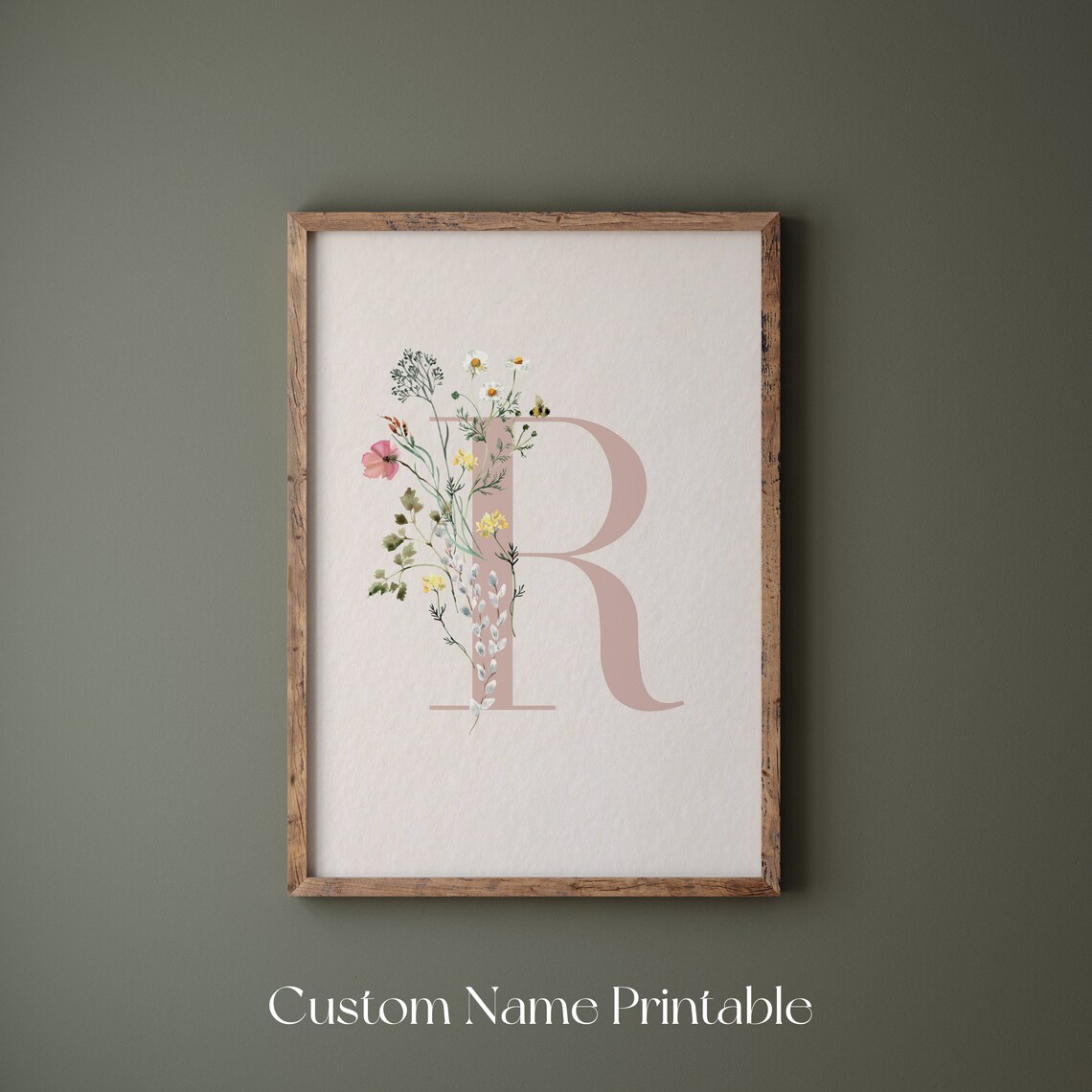 Custom Nursery Initial I Am A Child Of God Boho Wildflowers Baby Girl Room Nursery Wall Art Personalised Baby Girl Name Sign - Image 2