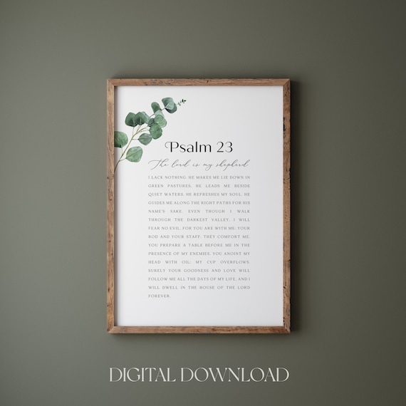 Psalm 23 The Lord Is My Shepherd Eucalyptus Full Passage Text Print