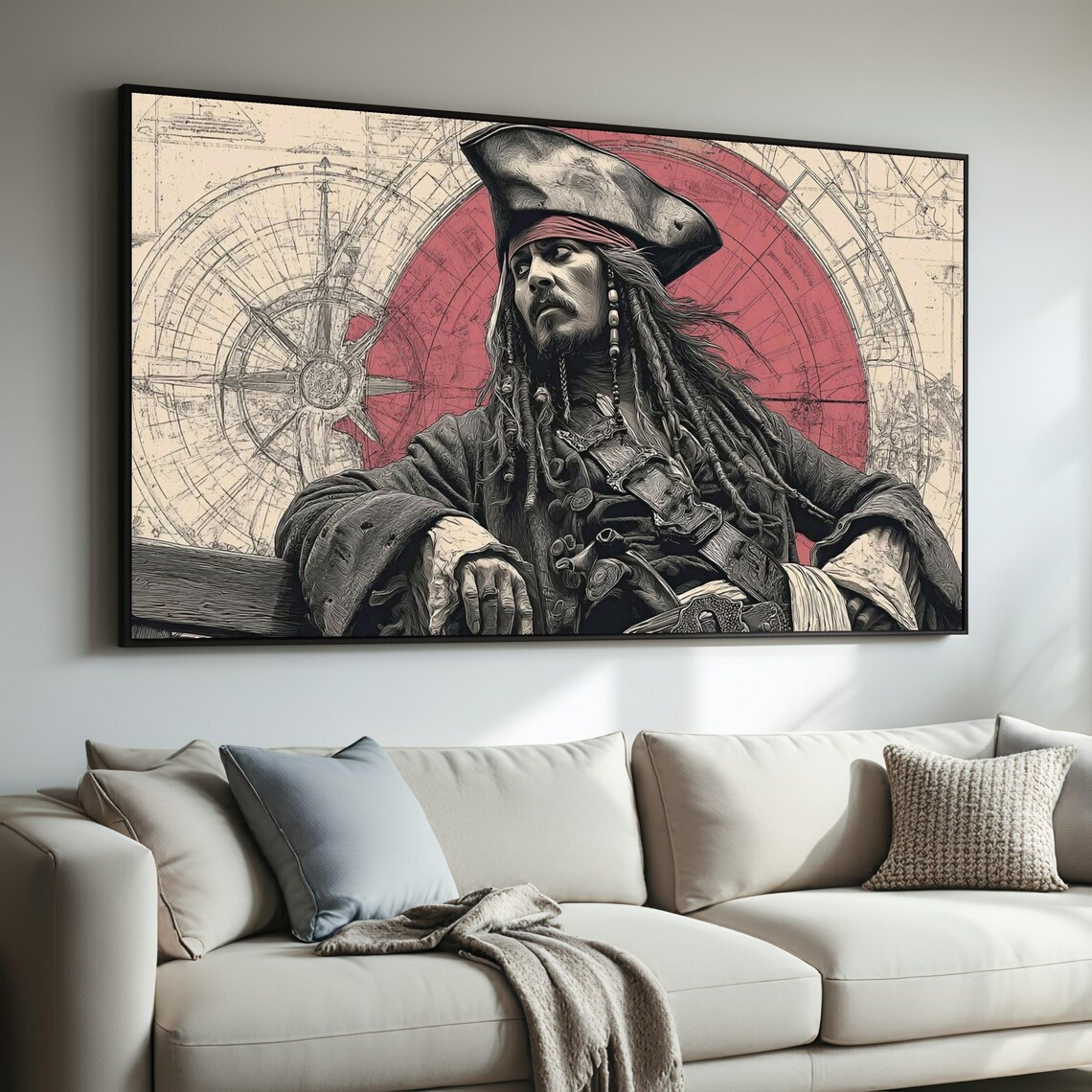 Vintage Pirate Portrait, Maritime Adventure Art Print