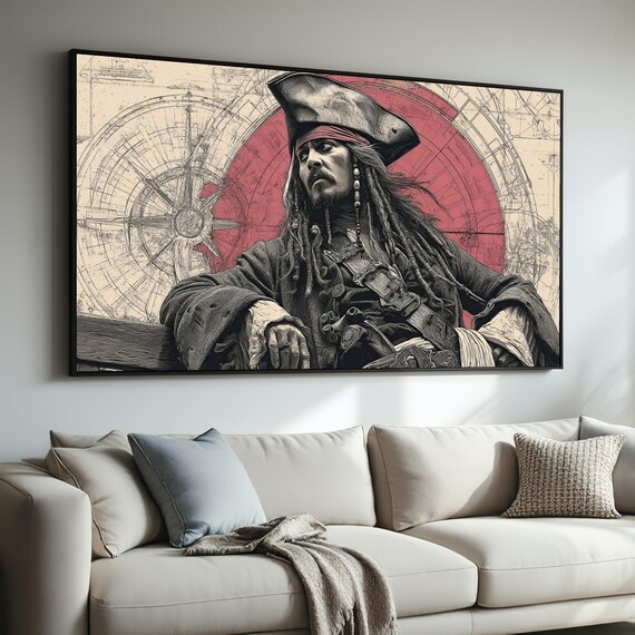 Vintage Pirate Portrait, Maritime Adventure Art Print