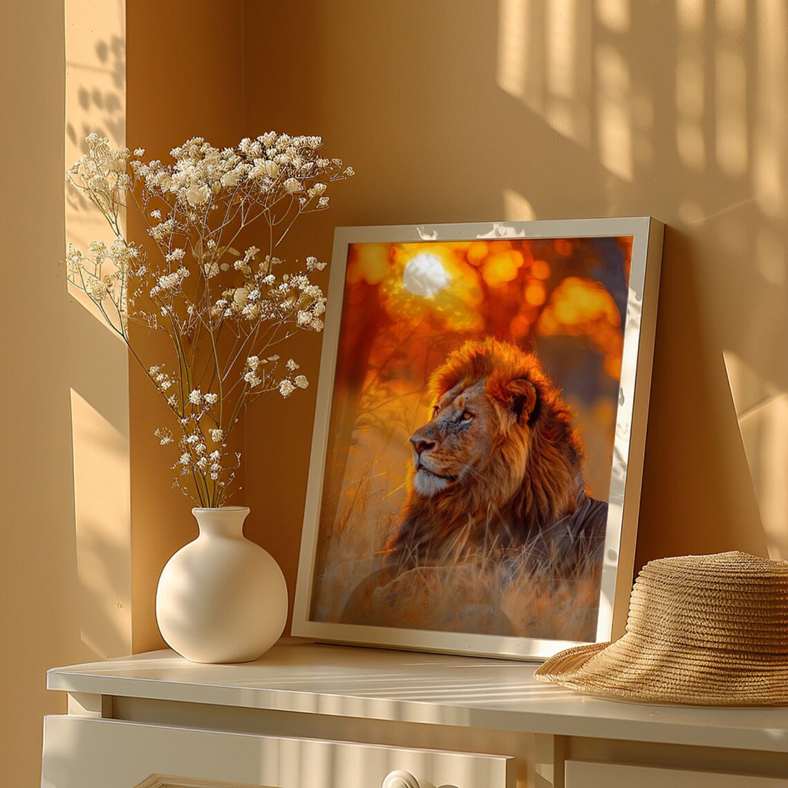 African Lion Safari Art Print, Wildlife Decor - Image 5