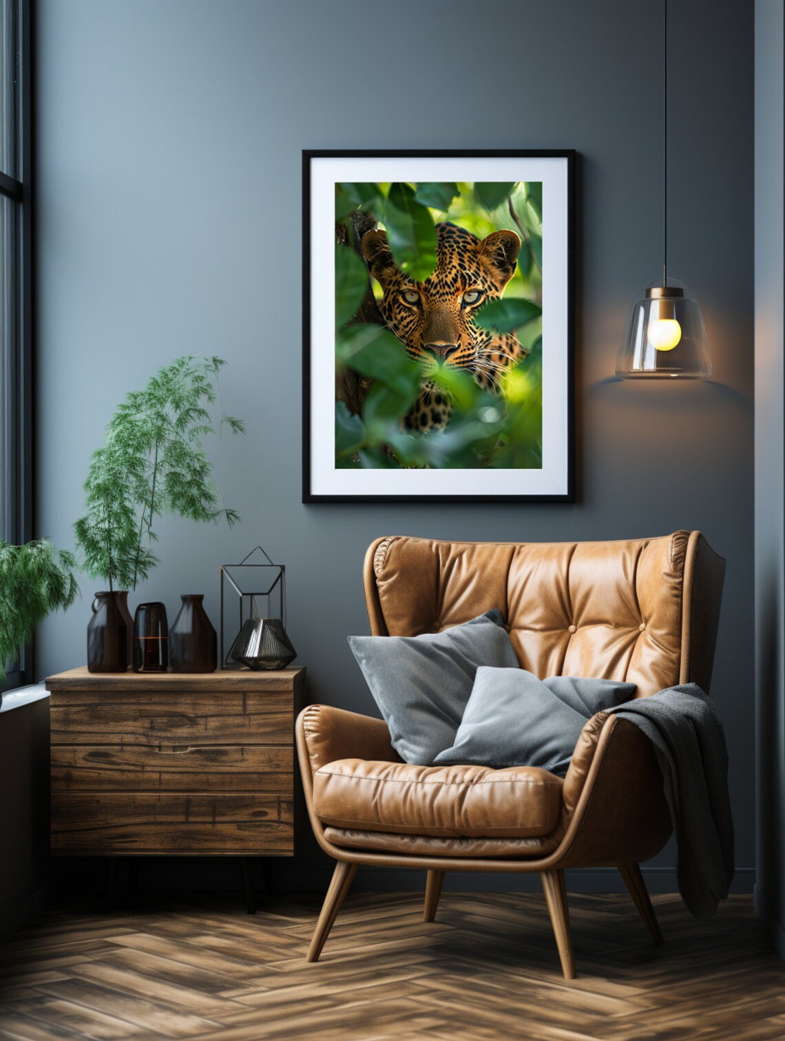 Leopard Print Jungle Cat Art Print, Animal Decor - Image 3