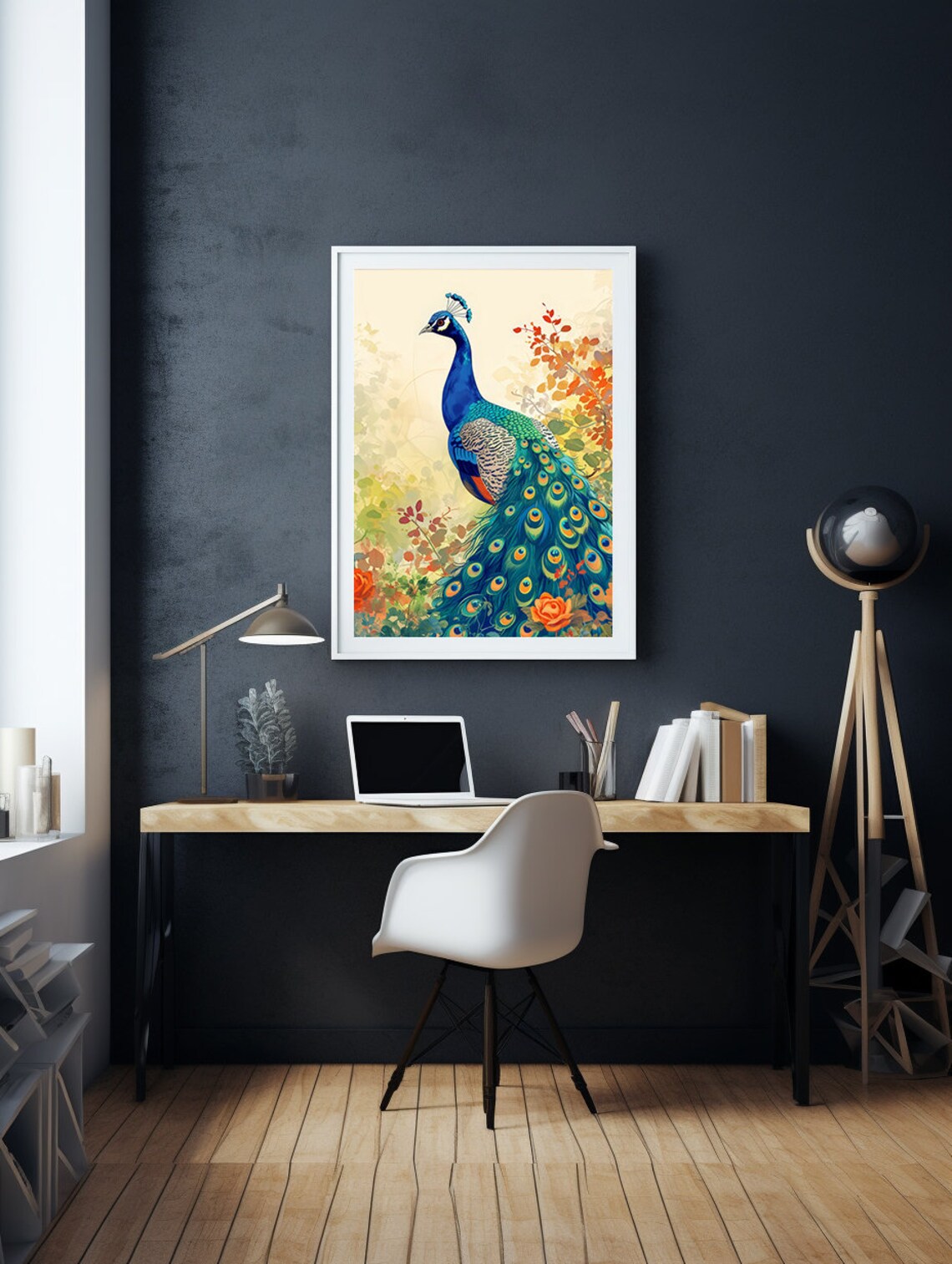 Green Peacock Vintage Art Print, Antique Decor - Image 4