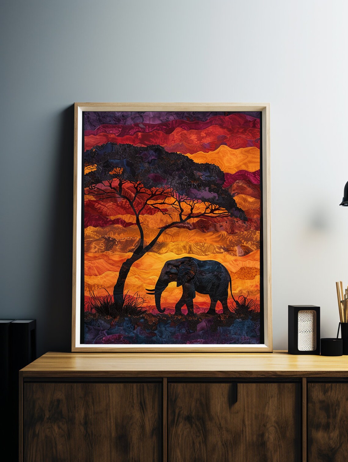African Elephant Art Print, Wildlife Wall Decor