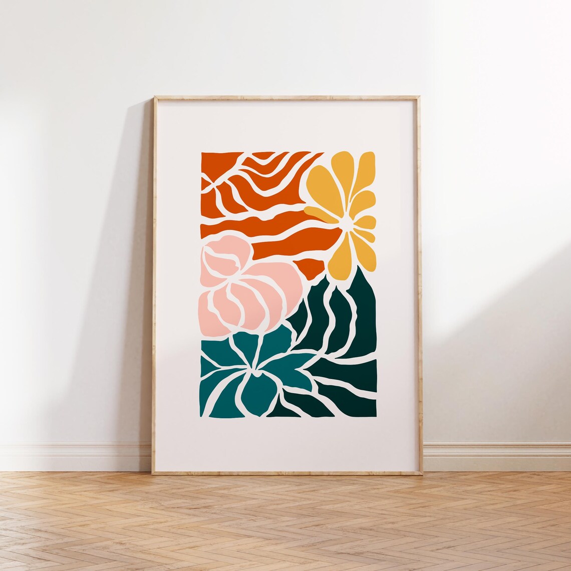 Eclectic Flowers Abstract Floral Art Print, Botanical Decor