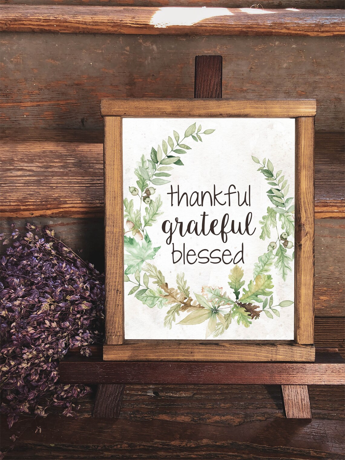 Thankful Grateful Blessed Inspirational Quote Art Print - Image 3