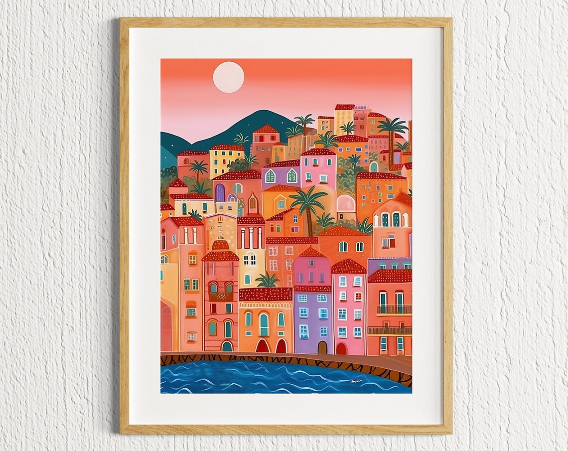 Menton French Riviera Travel Poster, Sea View - Image 3