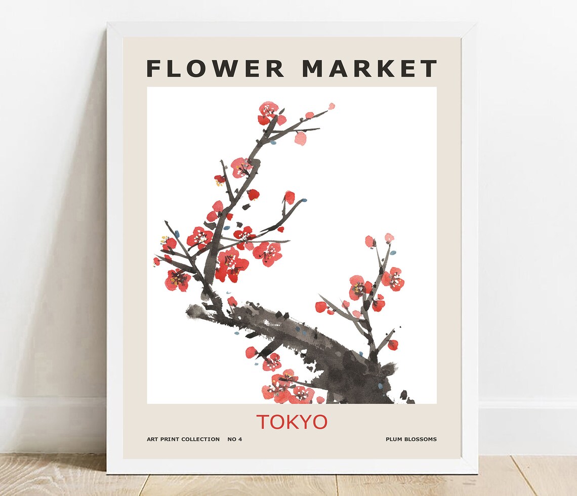 Plum Blossom Art Print Tokyo Botanical Spring Flowers