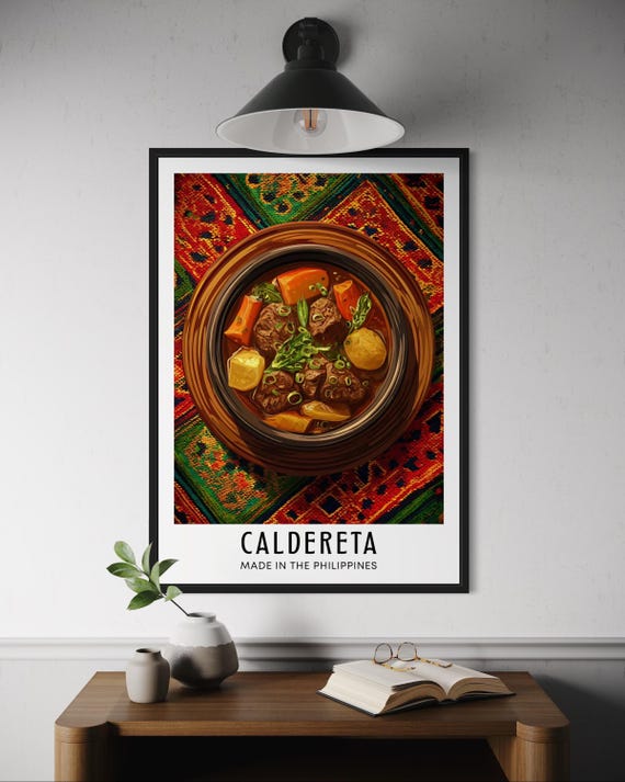 Caldereta Filipino Stew Poster Philippines Food Artwork Philippine Cuisine Wall Art Kitchen Dish Print South East Asia Recipe