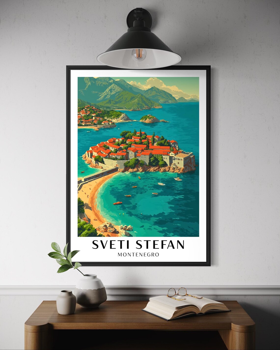 Sveti Stefan Montenegro Adriatic Island Resort Travel Poster