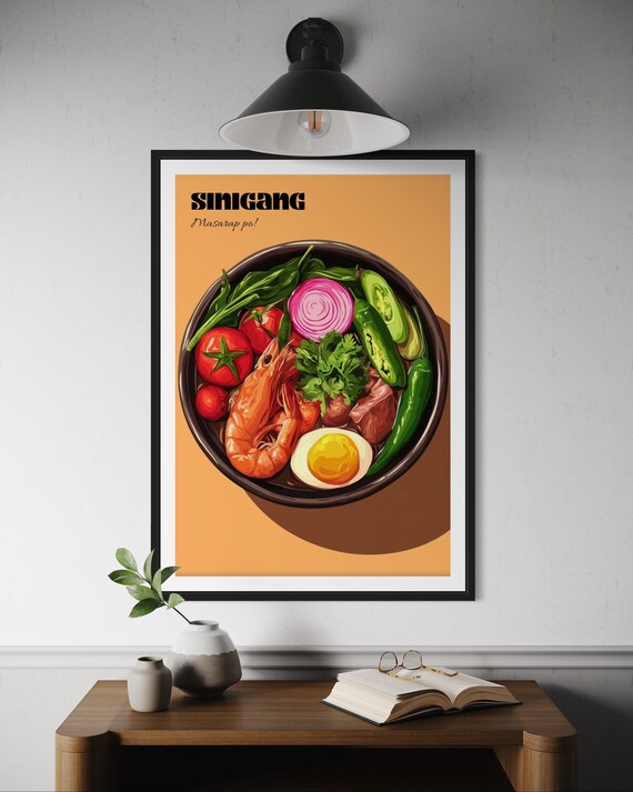 Retro Sinigang Filipino Sour Soup Bowl Masarap Po Food Art Poster