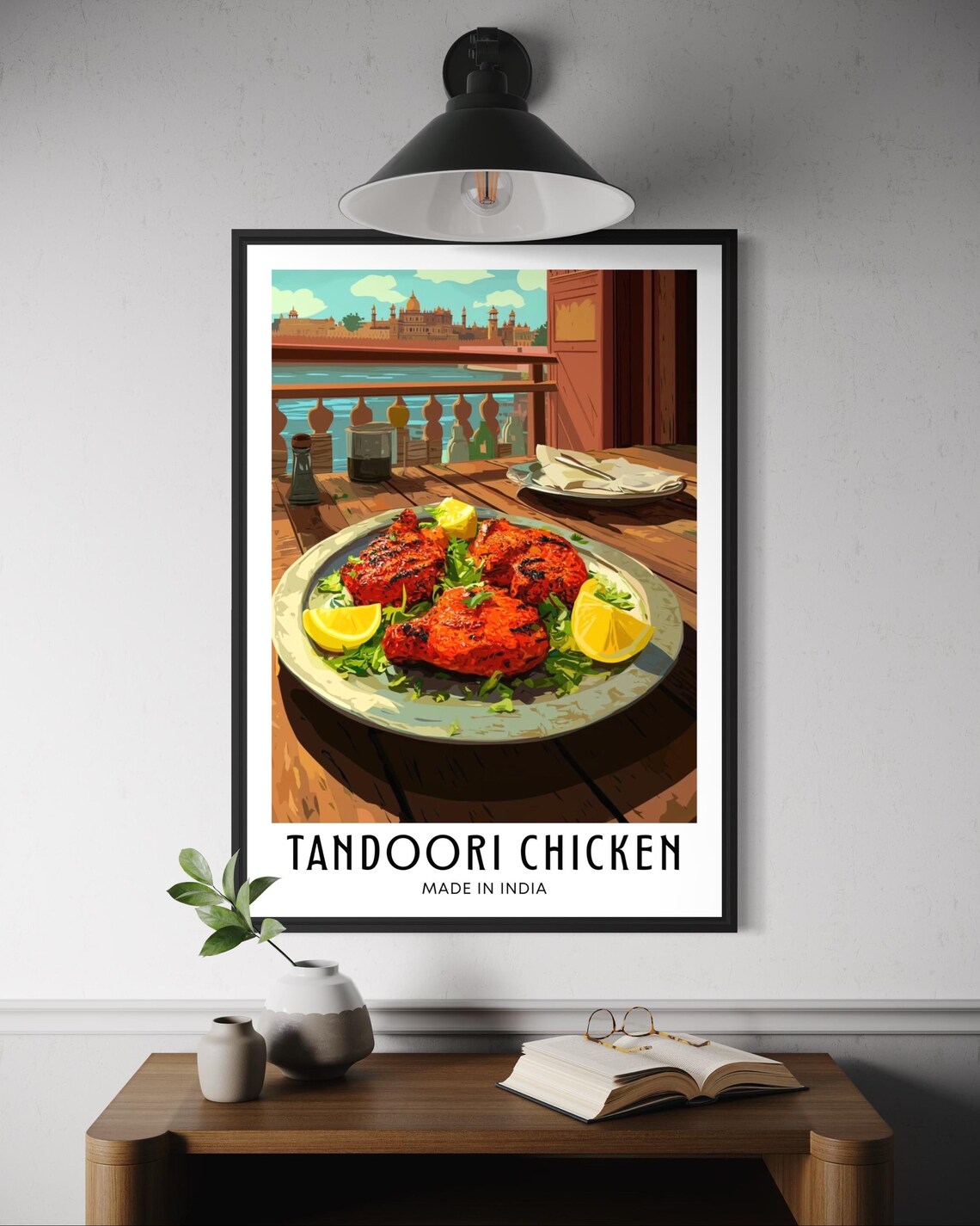 Tandoori Chicken Riverside Terrace Food Art Poster Made In India