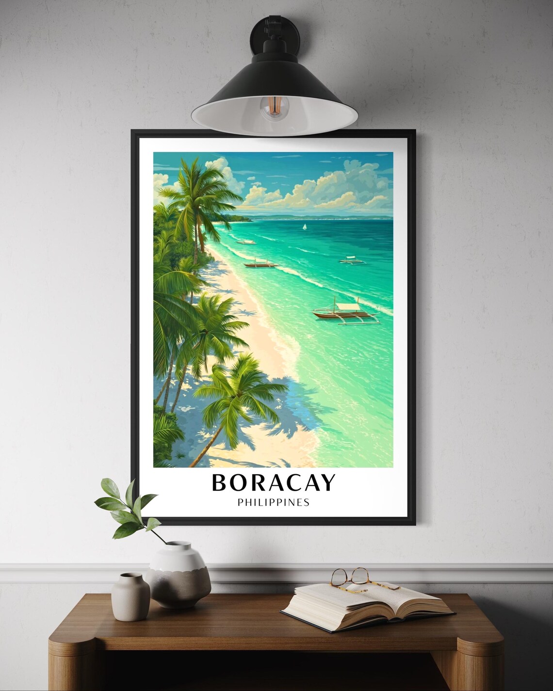 Boracay Travel Poster, Philippines Tropical Island