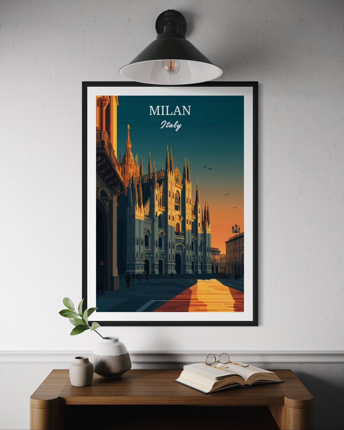 Milan Cathedral Duomo Di Milano Sunset Glow Italian Travel Poster