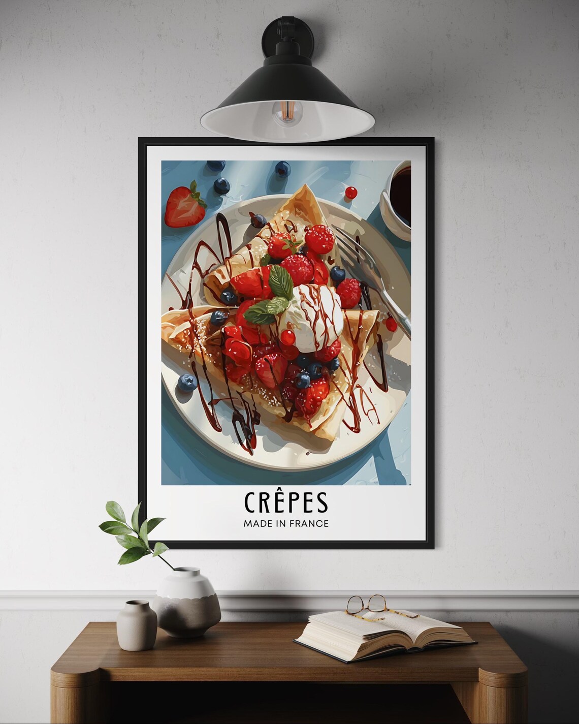 French Crepes Berry Chocolate Dessert Sweet Pastry France Cafe Food Art Print