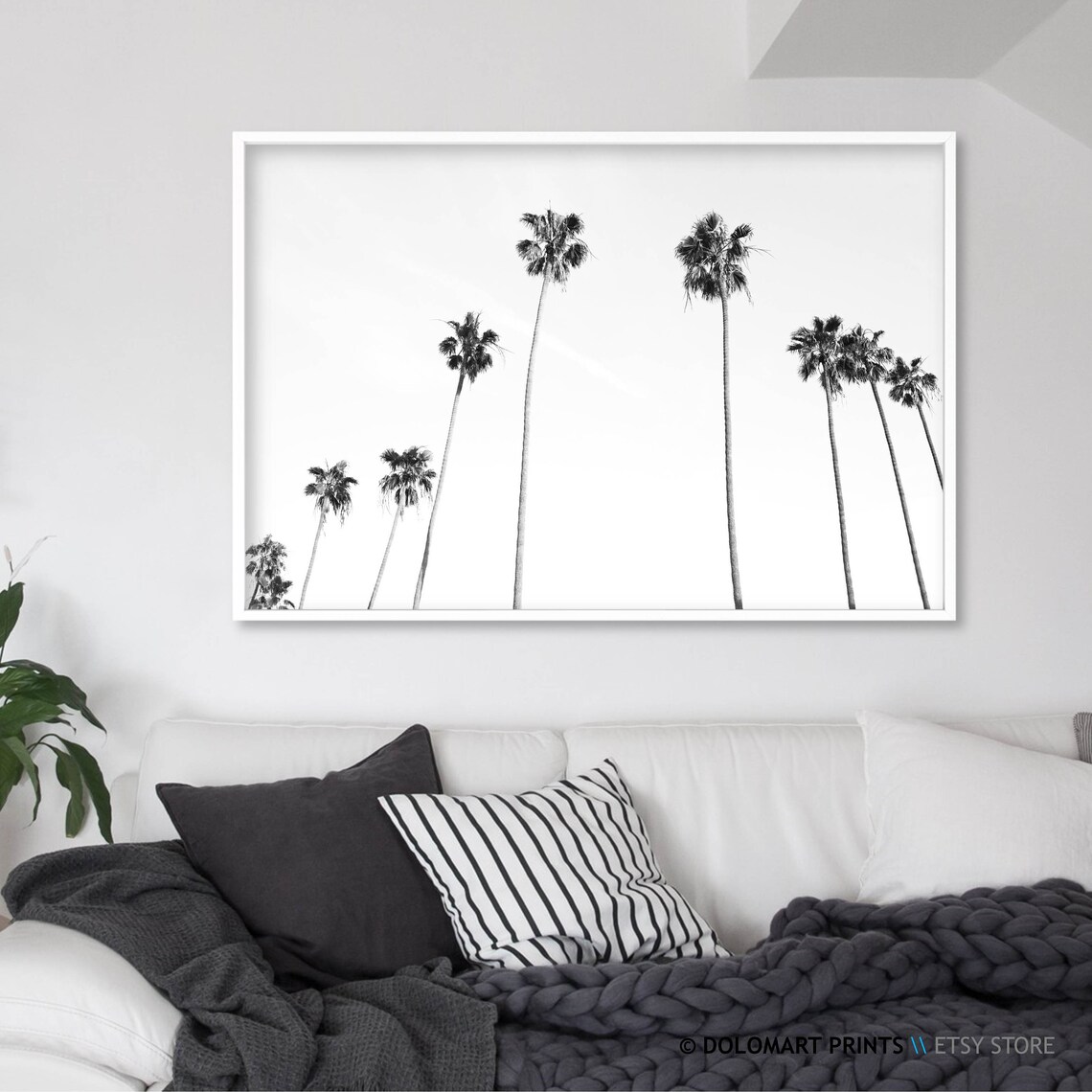 Palm Tree Print, Tropical Black and White Poster - Image 2