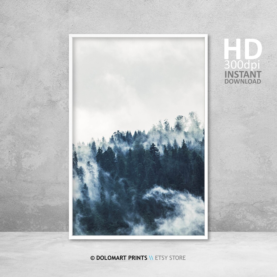 Modern Minimal Nordic Forest Landscape Art Print