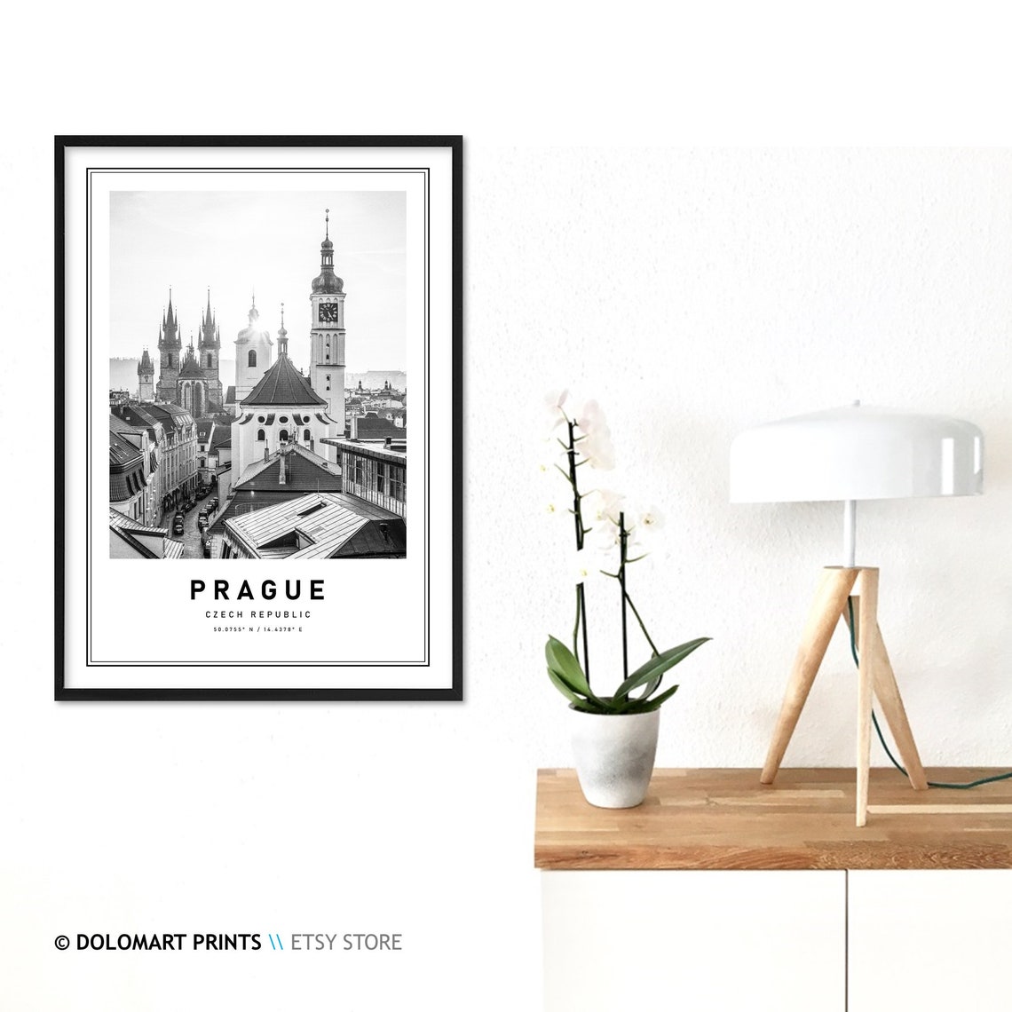 Prague Czech Republic City Coordinates Travel Photography Poster - Image 3