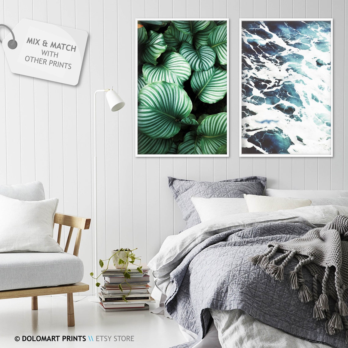 Ocean Waves Aerial Blue White Sea Foam Coastal Photography Poster - Image 2