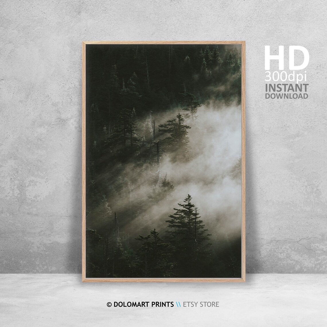 Minimalist Forest Landscape, Moody Nordic Art Print - Image 4