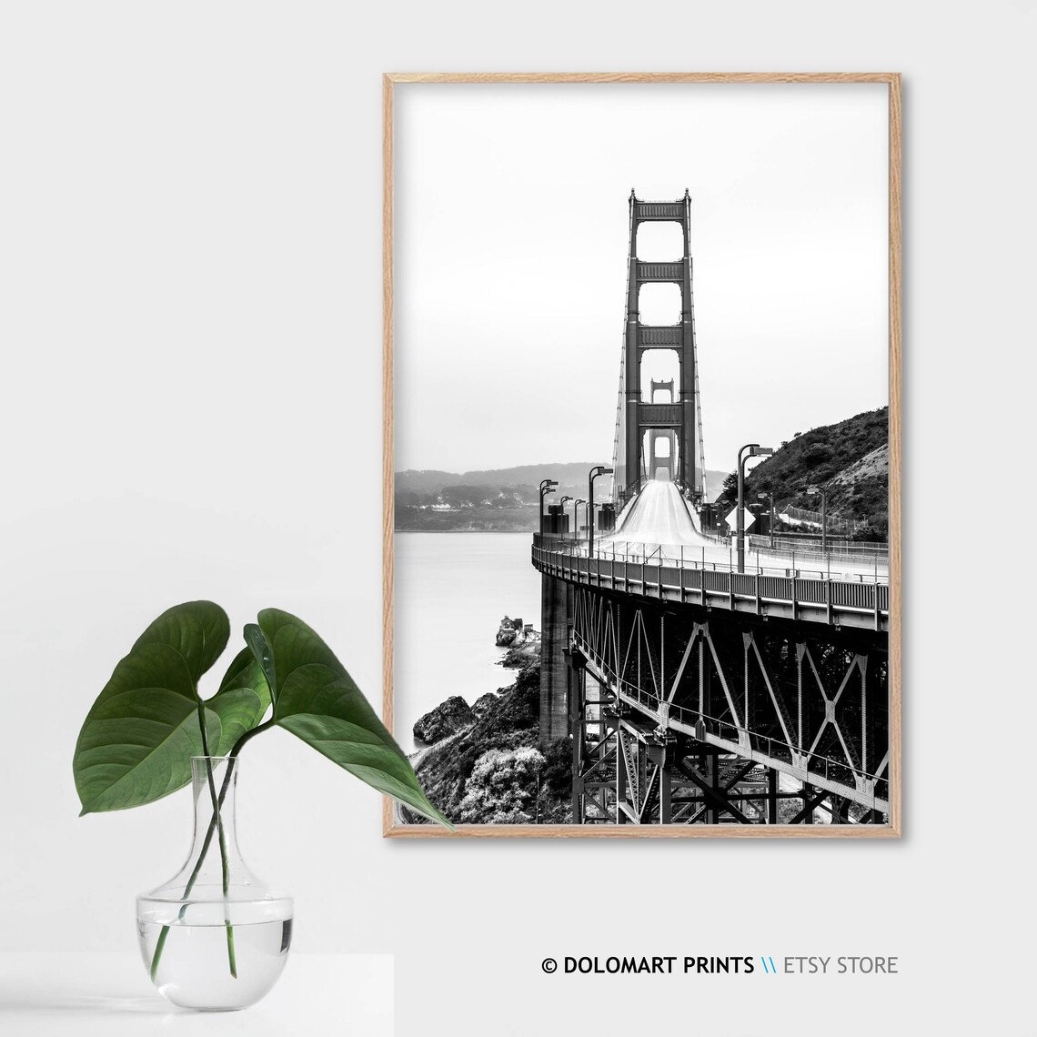 Golden Gate Bridge Black And White Poster - Image 2