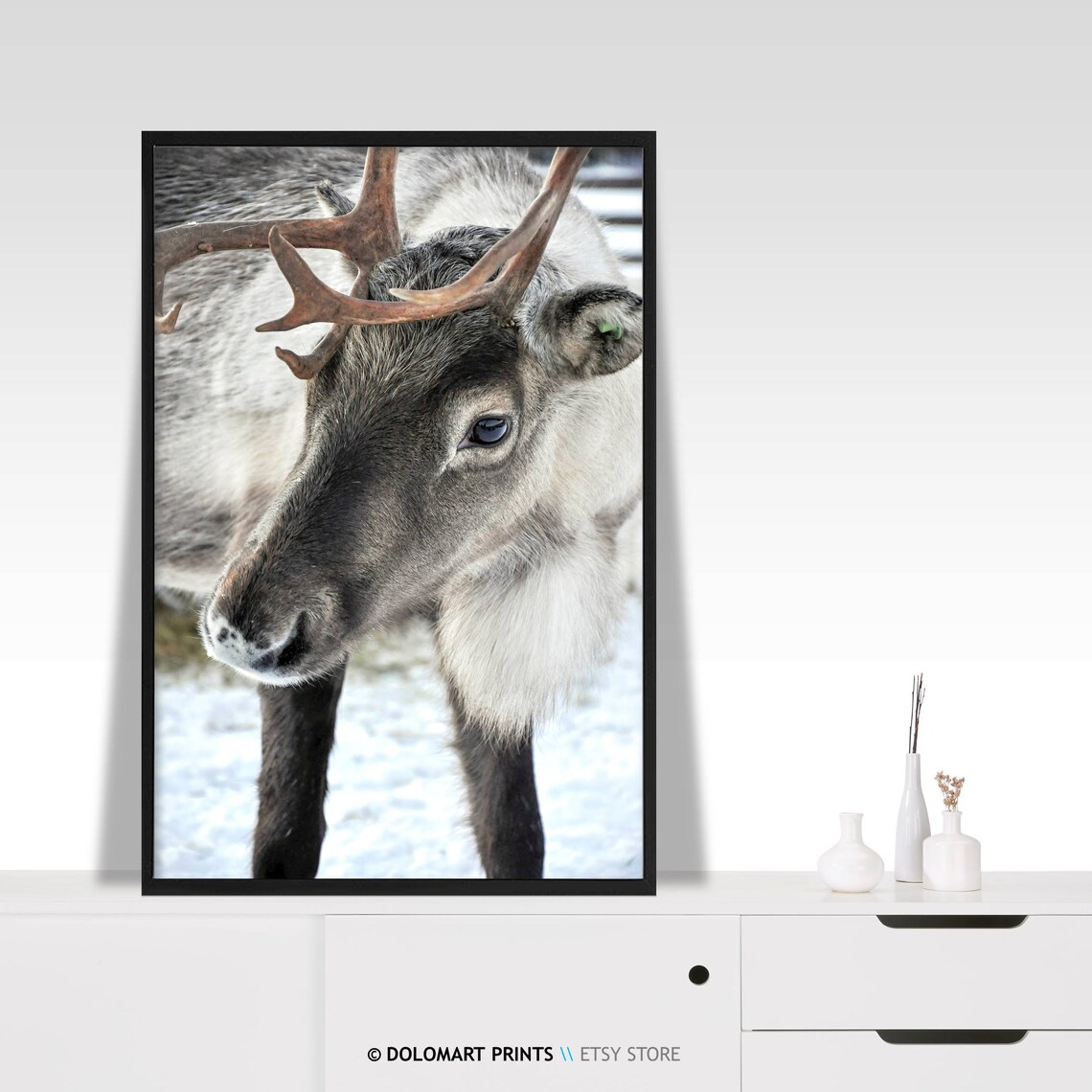 Rustic Reindeer Art Print, Christmas Holiday Decor - Image 2