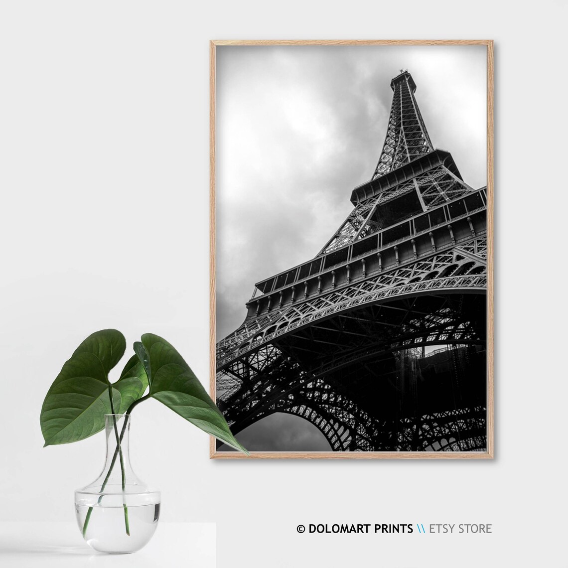 Eiffel Tower Black And White Paris Travel Poster - Image 2