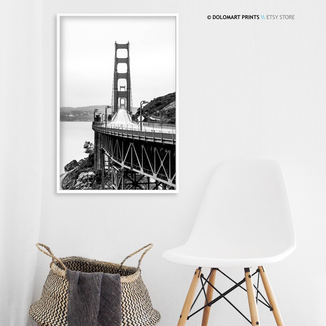 Golden Gate Bridge Black And White Poster - Image 3