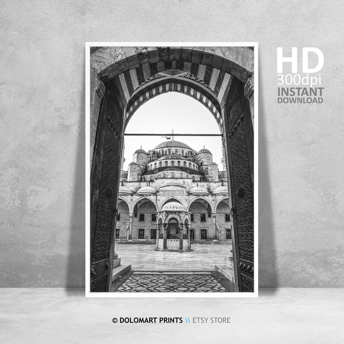 Istanbul Architecture Print, Retro Boho Travel Poster