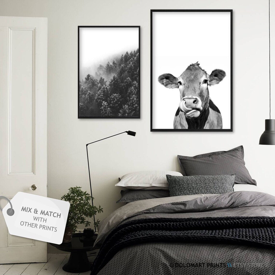 Cow Print Rustic Farmhouse Nursery Art Print - Image 2