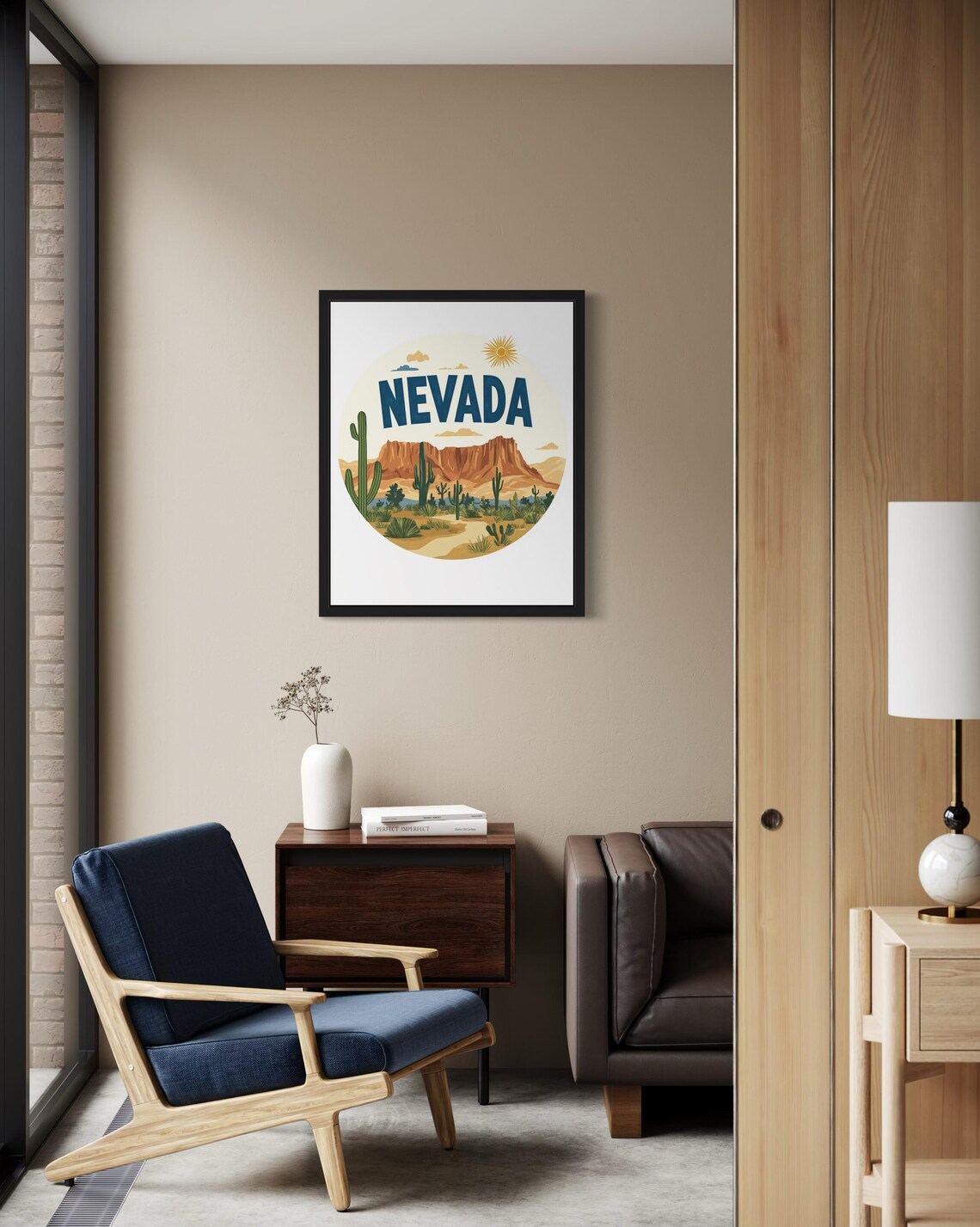 Nevada Scenery Art Print, Original Paint Artwork - Image 2