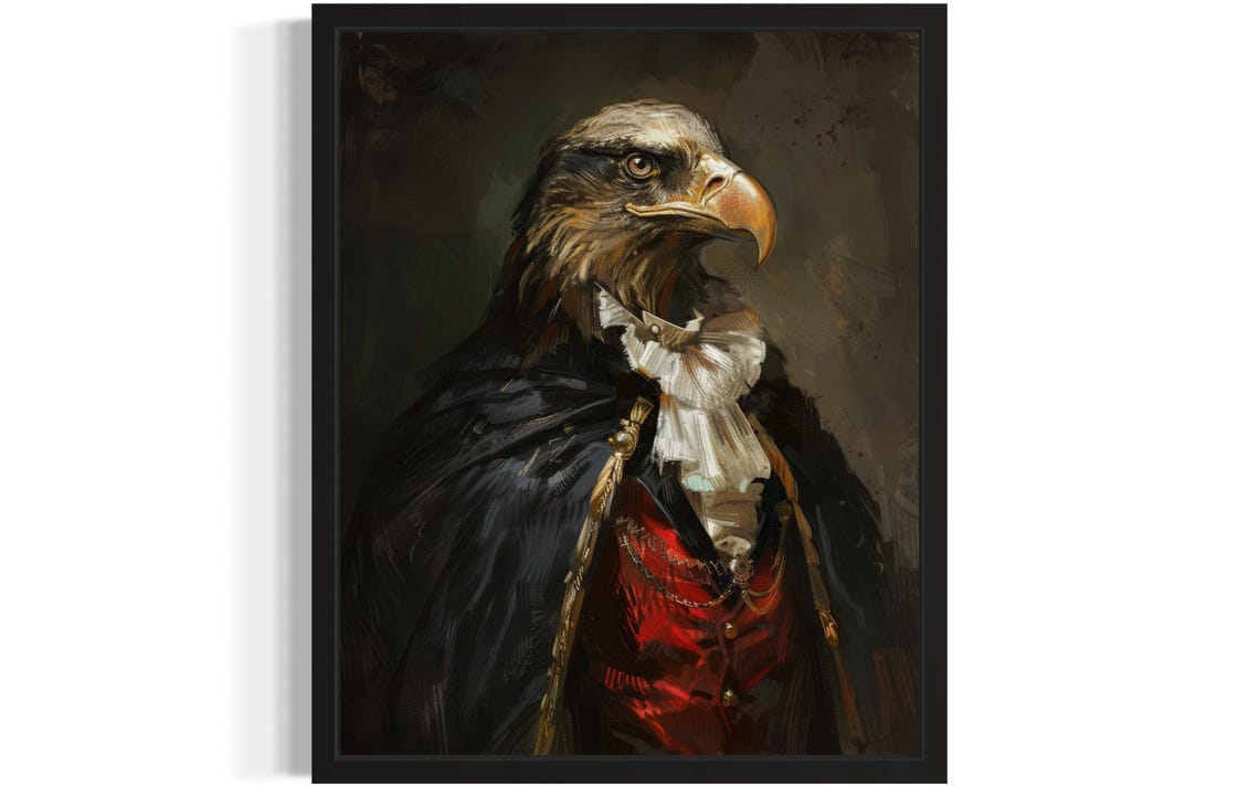 Commanding Eagle Vampire Aristocrat Gothic Portrait Wall Poster